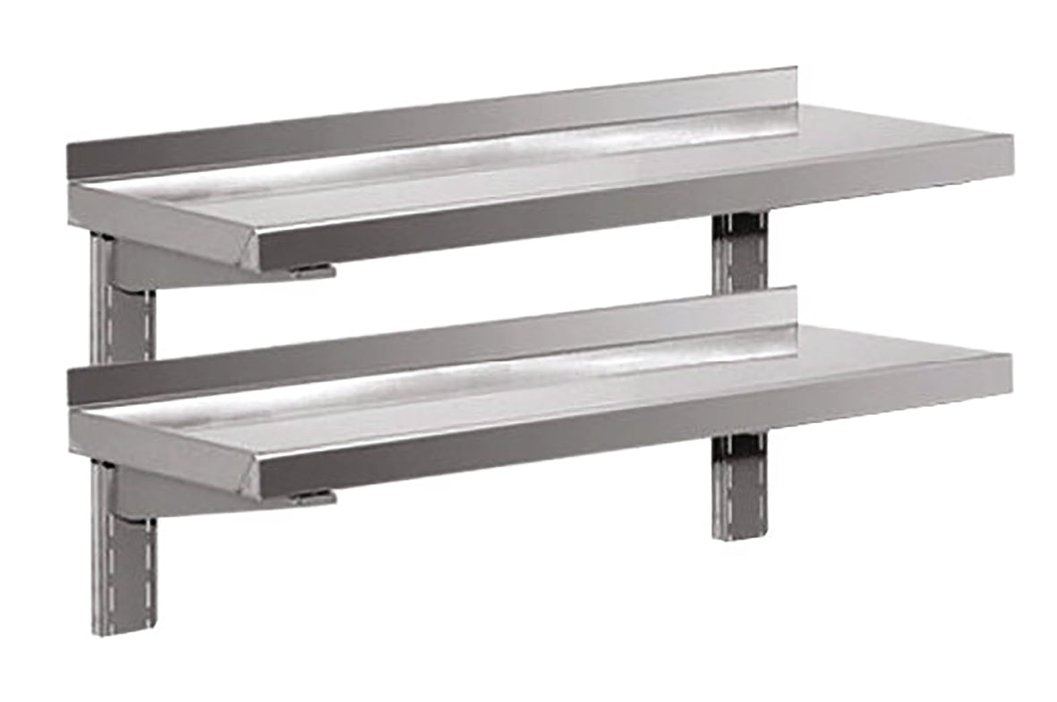ÉTAGÈRE MURALE DOUBLE - PROF. 300 MM - LONG. 900 MM
