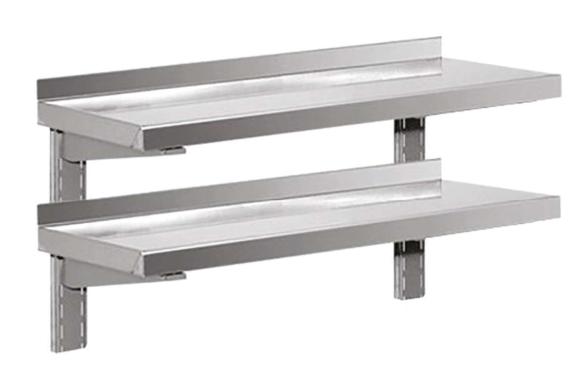 ÉTAGÈRE MURALE DOUBLE - PROF. 300 MM - LONG. 1600 MM