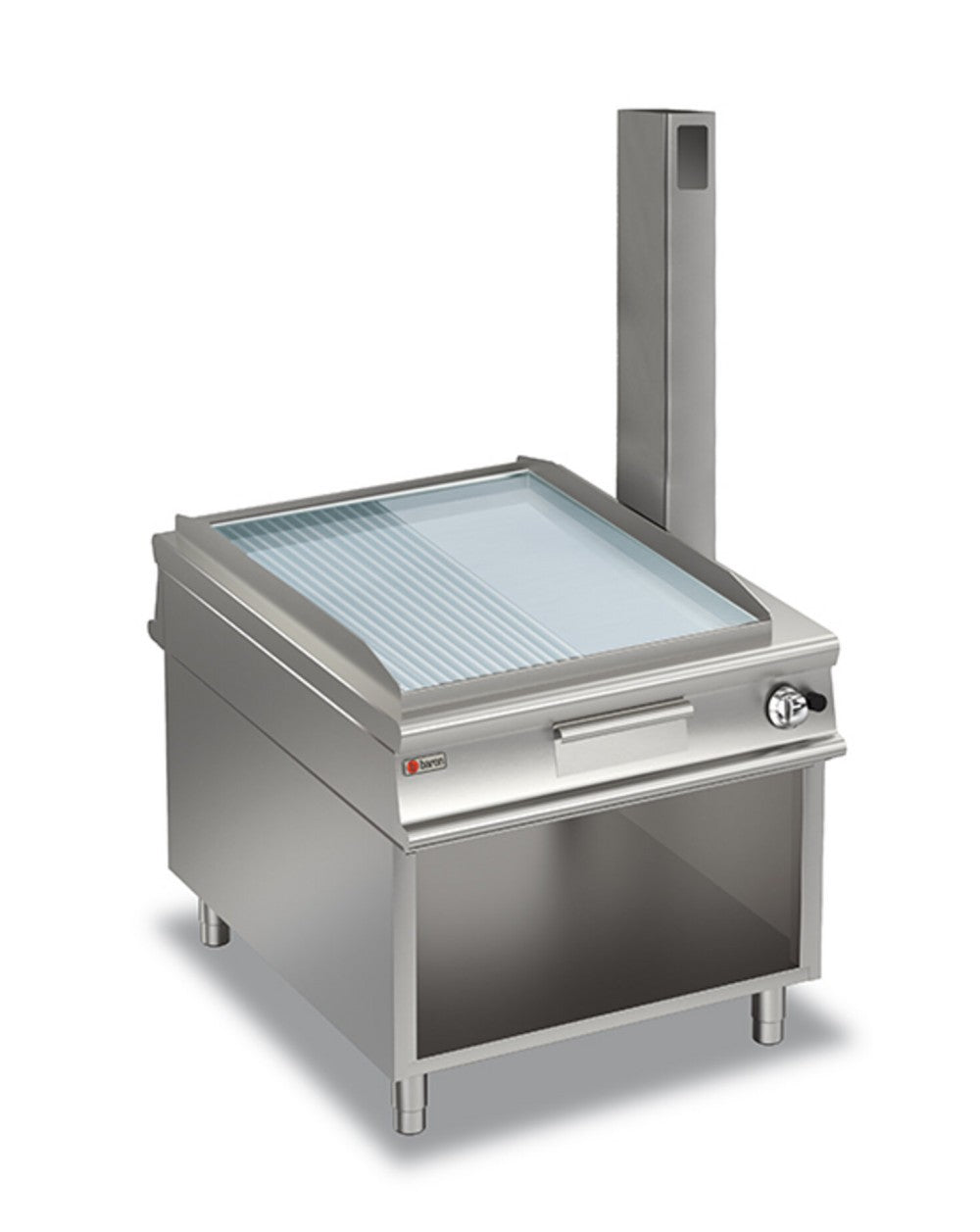 Monobloc plancha gaz - 1/2 lisse chrome dur - Largeur 900 mm - Gamme QUEEN 1100 - 110FTTVG925 - Baron