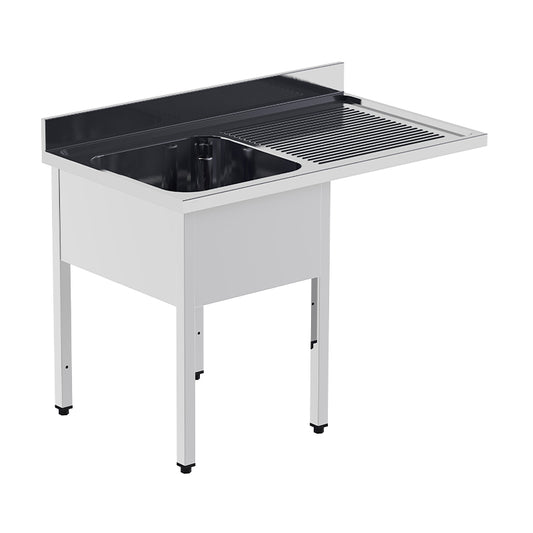 PLONGE INOX AVEC ÉVIER À GAUCHE - SÉRIE 700 - LONG. 1200 MM