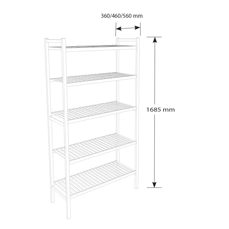 Nosem - Rayonnage duralinox 5 niveaux - Prof. 360 mm x Larg. 1077 mm - RP107735