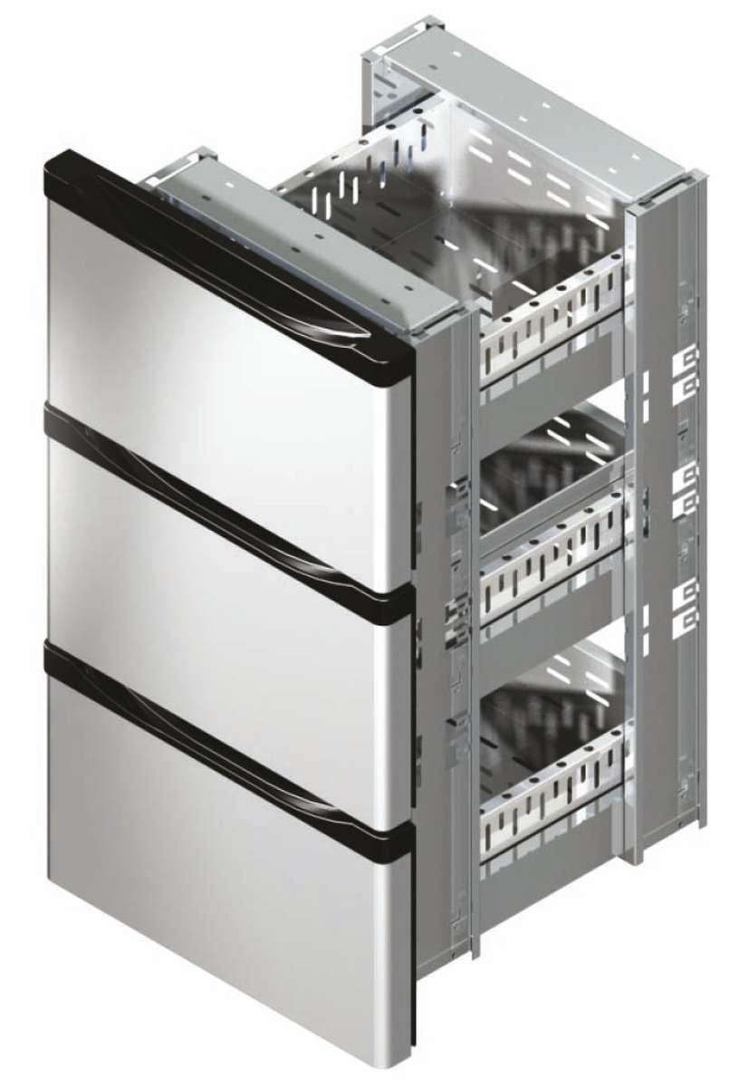 KIT TIROIRS INOX - 3 X GN 1/3