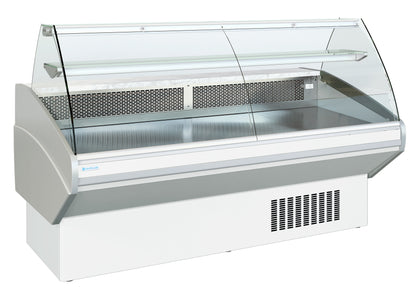 COMPTOIR D'EXPOSITION - VITRAGE BOMBÉ - PROF 1054 MM - FROID STATIQUE