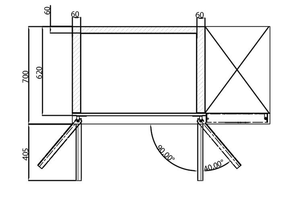 TABLE RÉFRIGÉRÉE POSITIVE GN 1/1 - PROF 700 - SANS DOSSERET - 2 PORTES