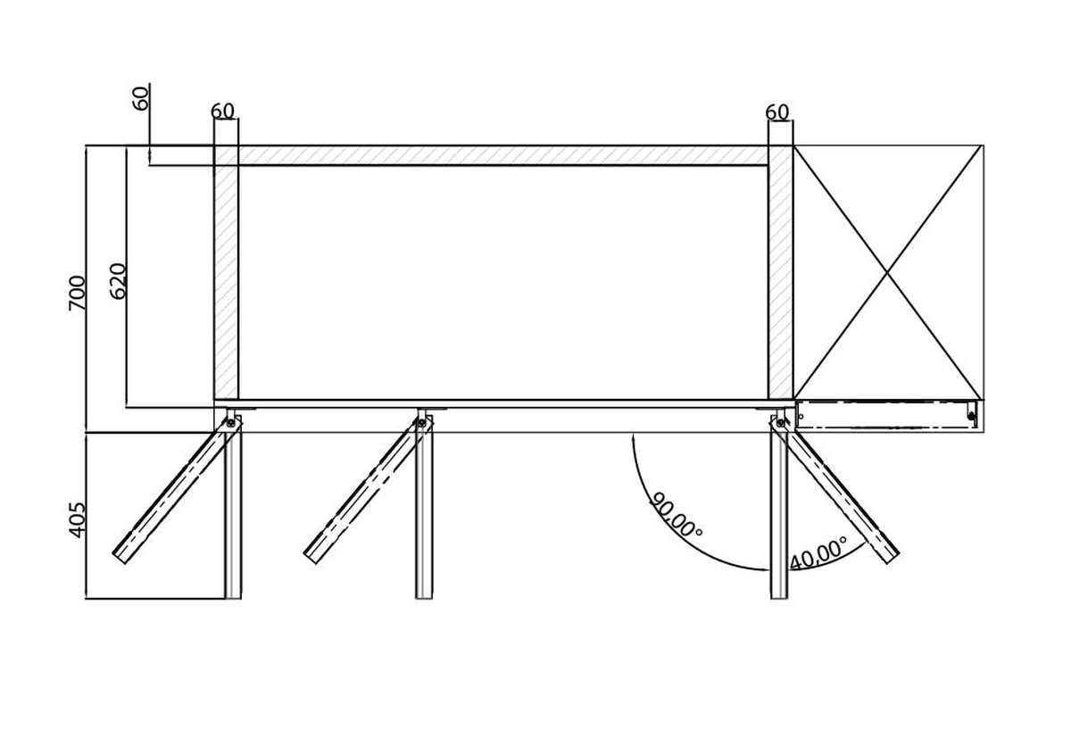 TABLE RÉFRIGÉRÉE POSITIVE GN 1/1 - PROF 700 - SANS DOSSERET - 3 PORTES