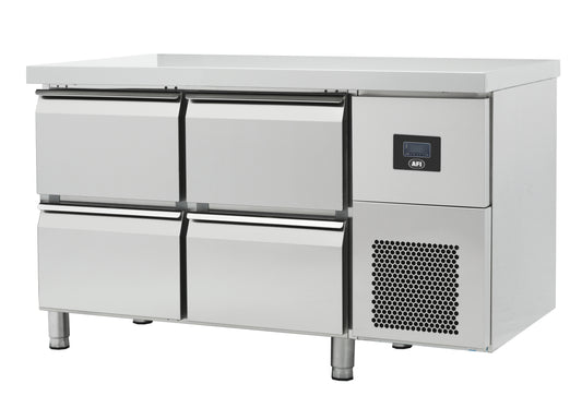 TABLE RÉFRIGÉRÉE NÉGATIVE GN 1/1 - PROF 700 - SANS DOSSERET - 4 TIROIRS