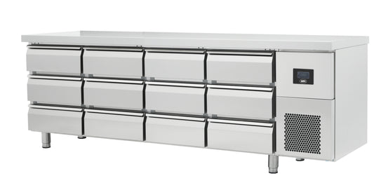 TABLE RÉFRIGÉRÉE NÉGATIVE GN 1/1 - PROF 700 - SANS DOSSERET - 12 TIROIRS