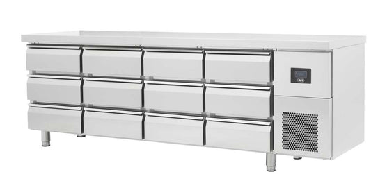 TABLE RÉFRIGÉRÉE POSITIVE GN 1/1 - PROF 700 - SANS DOSSERET - 12 TIROIRS