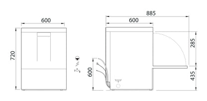 PACK TOUT EN 1 - Lave-verres 500 X 500 avec osmoseur - TOPTECH520 - COLGED