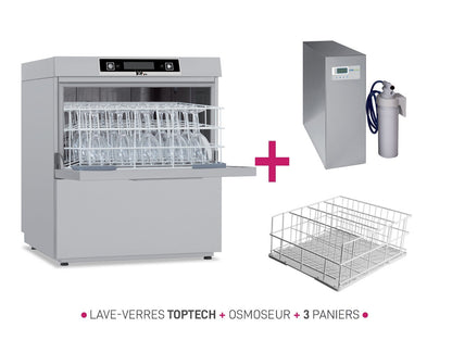 PACK TOUT EN 1 - Lave-verres 500 X 500 avec osmoseur - TOPTECH520 - COLGED