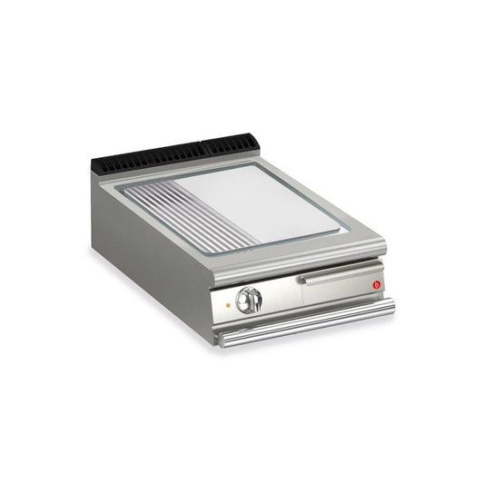 Plancha électrique - Plaque AISI 430 - 1/3 Rainurée - Largeur 600 mm - Gamme QUEEN 900 - 90QSFTE623 - Baron
