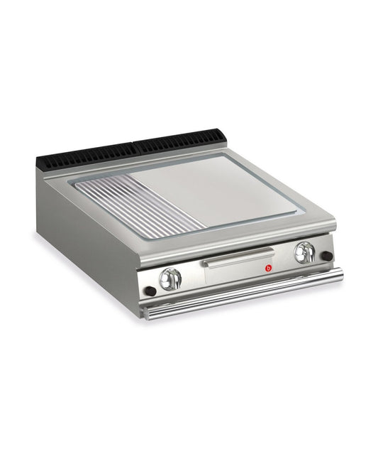 Plancha gaz - Plaque 1/3 rainurée - Largeur 800 mm - Gamme QUEEN 900 - 90QSFTTG825 - Baron