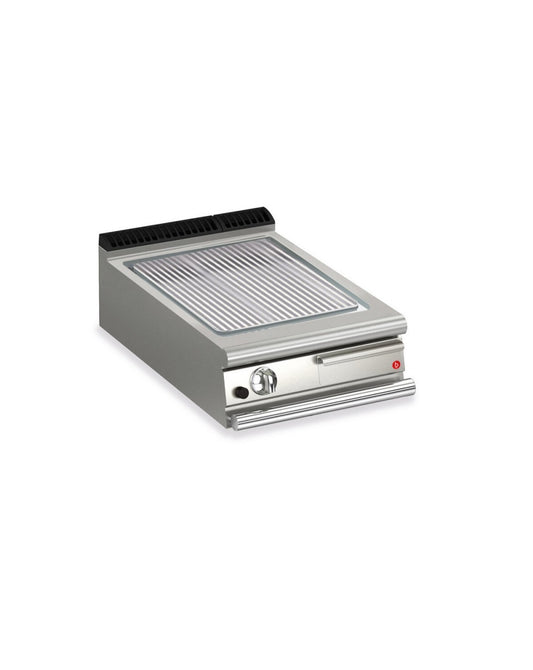 Plancha gaz - Plaque AISI 430 rainurée - Largeur 600 mm - Gamme QUEEN 900 - 90QSFTG613 - Baron