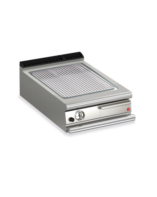 Plancha gaz - Plaque AISI 430 rainurée - Largeur 600 mm - Gamme QUEEN 900 - 90QSFTTG615 - Baron