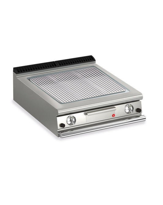 Plancha gaz - Plaque AISI 430 rainurée - Largeur 800 mm - Gamme QUEEN 900 - 90QSFTG813 - Baron