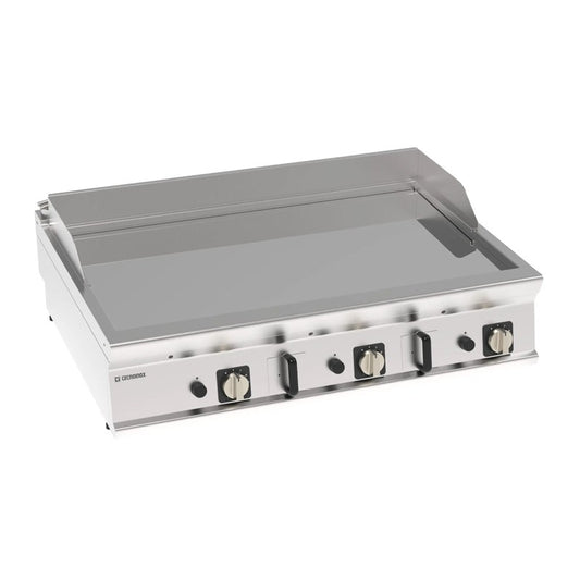 Plaque à snacker gaz lisse chromée brossé triple - Tecnoinox - FTC12G9B