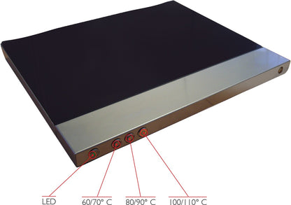 Plaque chauffante vitrocéramique - 230 V - 600 x 400 - Bords droits - 30032