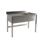 Plonge inox 1 bac - Egouttoir à gauche - L 1400 x P 700 mm - Piètement simple - PG1416GT