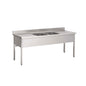 Plonge inox 2 bacs - Egouttoir gauche / droite - P 700 mm x L 2000 mm - Piètement simple - PG2025GDT