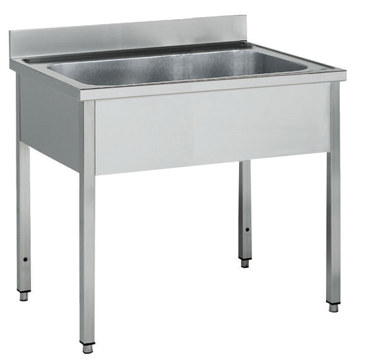 Plonge pâtissière inox - 1 bac - Profondeur 700 mm - Longueur 1000 mm - Sans étagère - PGGN10T