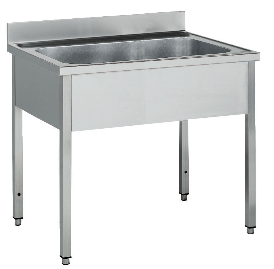 Plonge pâtissière inox - 1 bac - Profondeur 700 mm - Longueur 1400 mm - Sans étagère - PGGN14T
