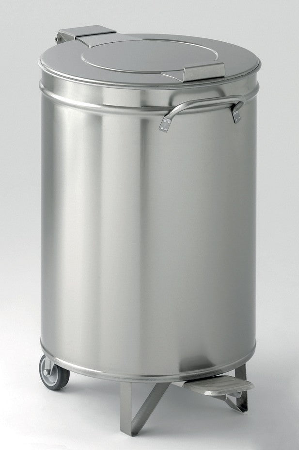 Poubelle mobile en inox pour sacs 50 L - POUBRL