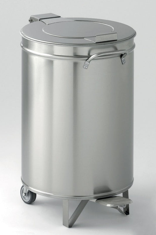 Poubelle mobile en inox pour sacs 50 L - POUBRL