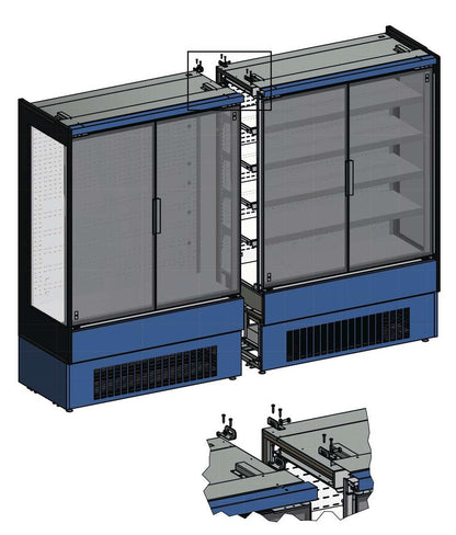 VITRINE MURALE - FROID VENTILÉ - 2 PORTES BATTANTES