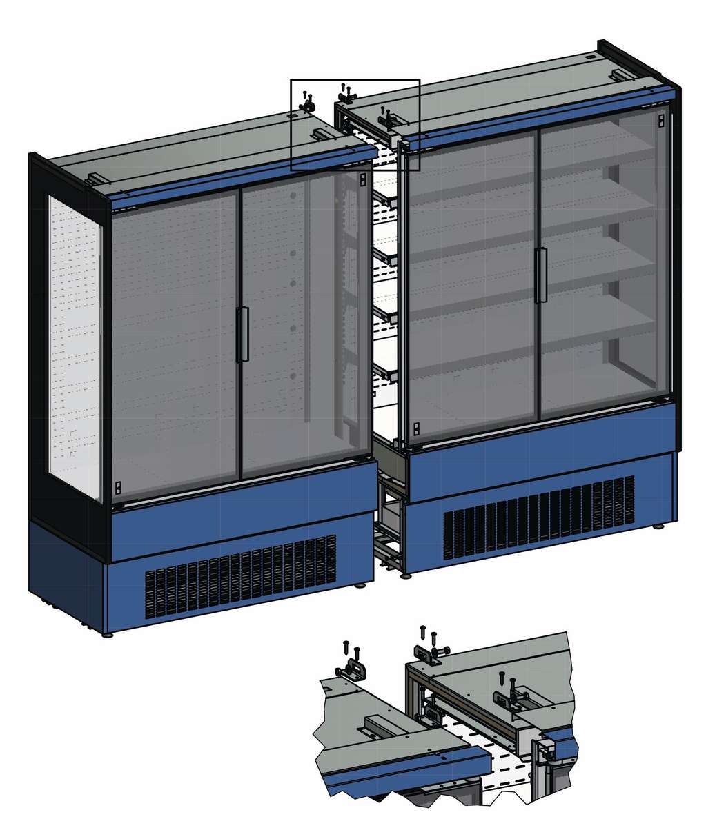 VITRINE MURALE - FROID VENTILÉ - 2 PORTES COULISSANTES