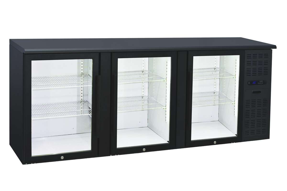 Arrière-bar réfrigéré 3 portes vitrées
