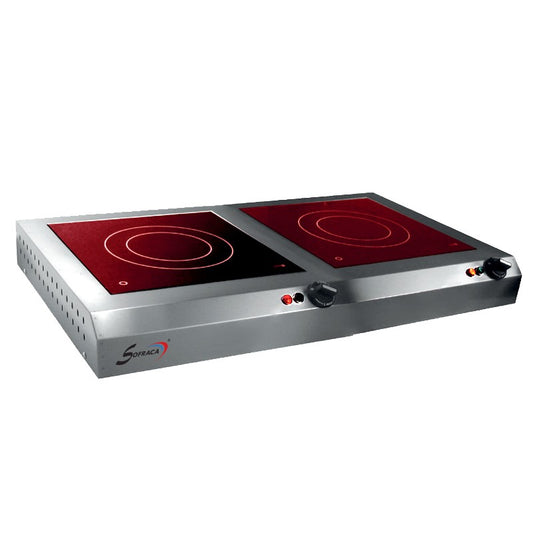 Réchaud vitrocéramique - 2 feux - 2x 300 x 300 mm - Sans détecteur de présence - 230 V/2/N/T - 27114SSP