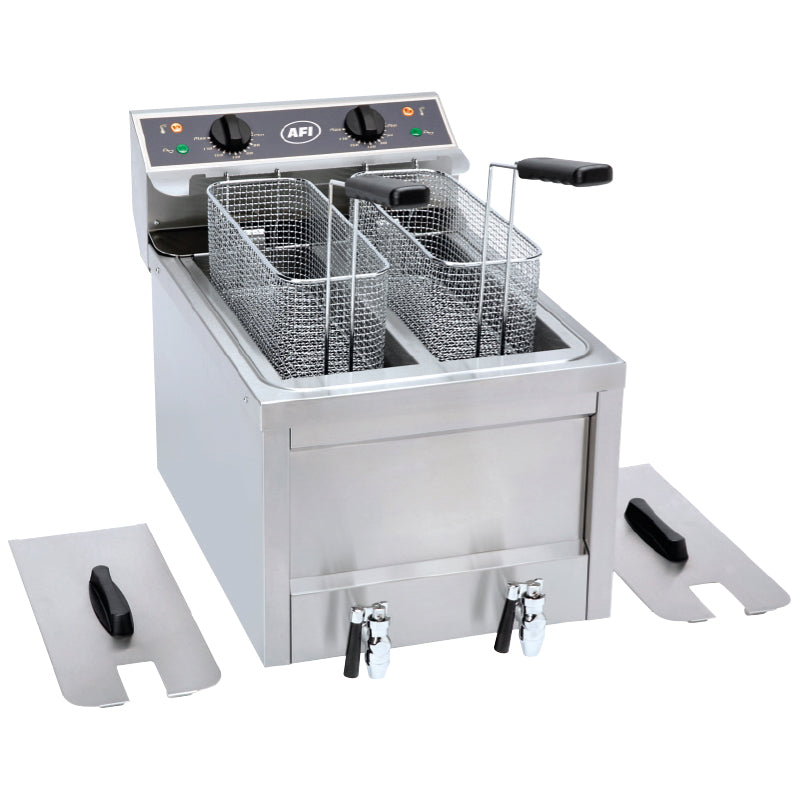 FRITEUSE ÉLECTRIQUE DOUBLE CUVE 2 X 8 L - TRI