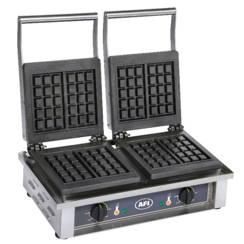GAUFRIER ÉLECTRIQUE - 2 FERS - MOULES BRUXELLES 3X5 CARRÉS