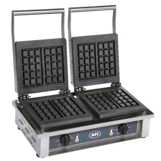 GAUFRIER ÉLECTRIQUE - 2 FERS - MOULES BRUXELLES 3X5 CARRÉS