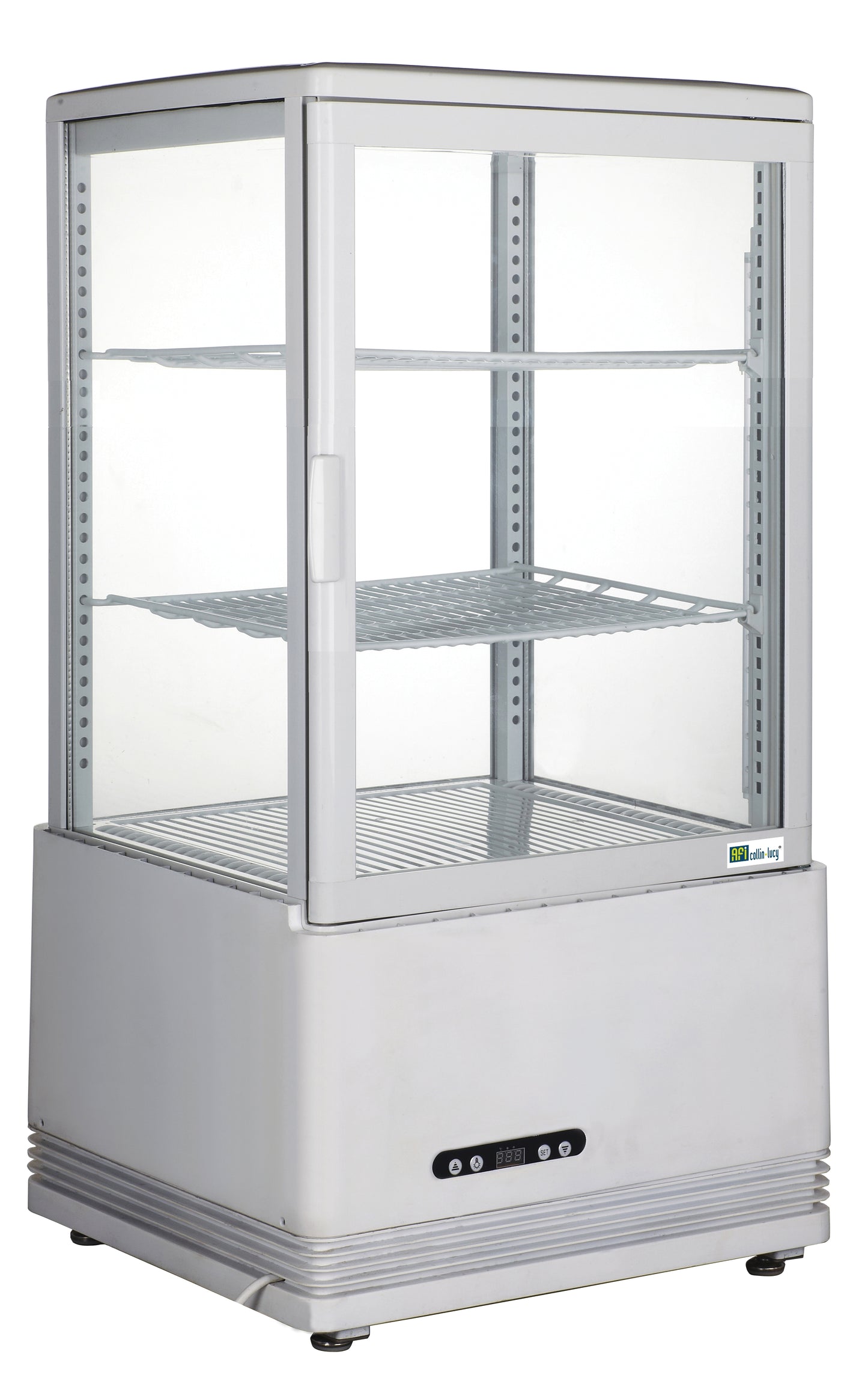 Vitrine à poser 4 faces double vitrées 58 L - Blanc