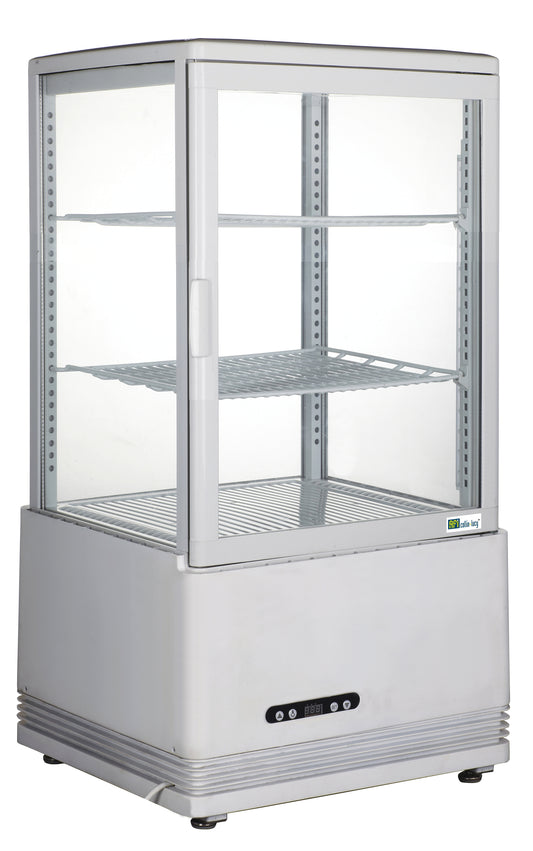 Vitrine à poser 4 faces double vitrées 58 L - Blanc