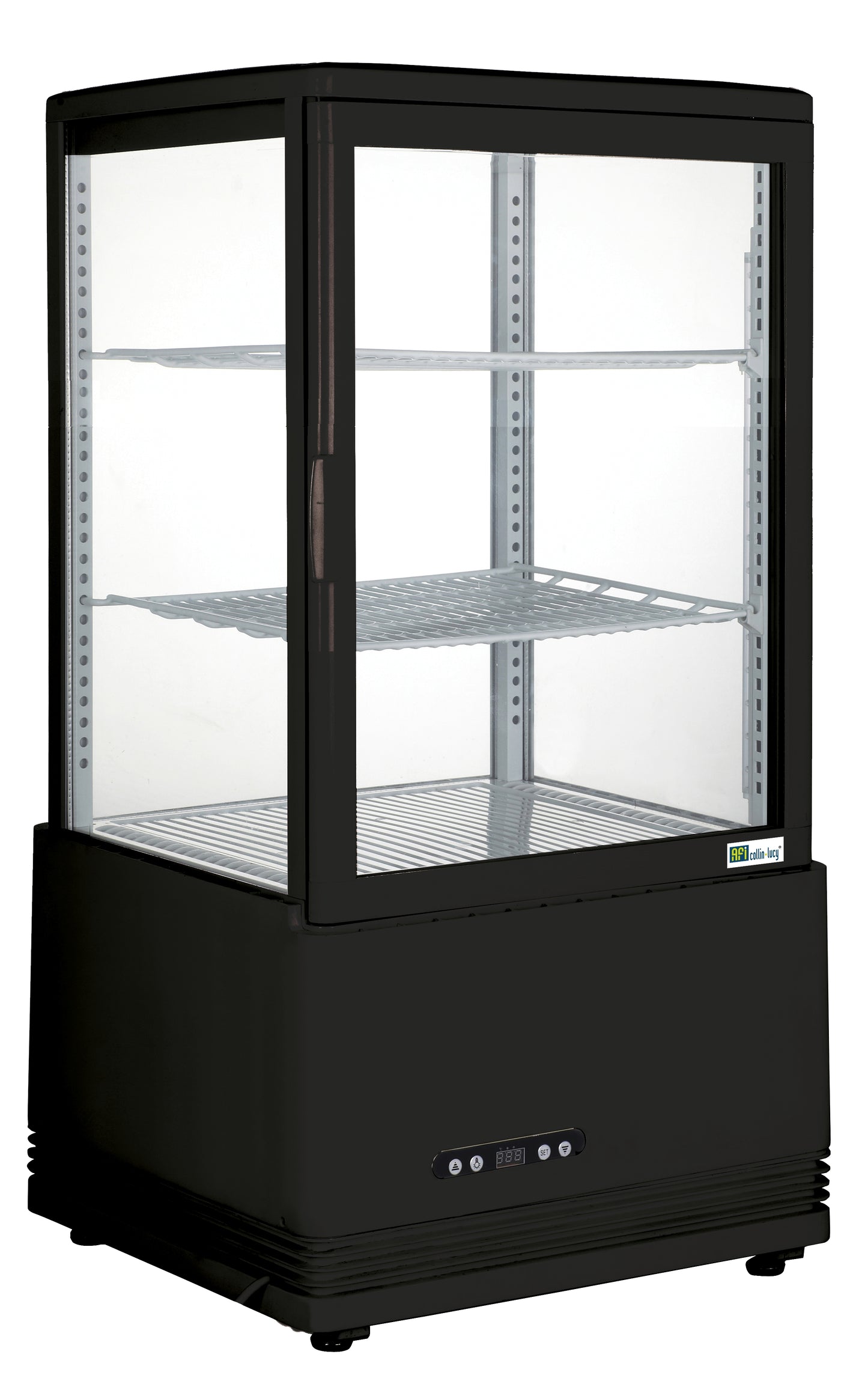 Vitrine à poser 4 faces double vitrées 58 L - Noir