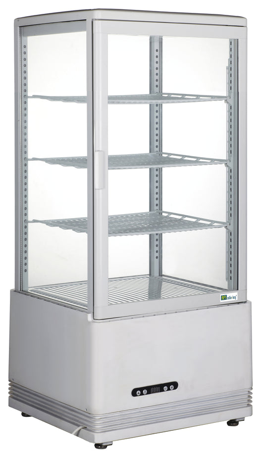 Vitrine à poser 4 faces double vitrées 78 L - Blanc
