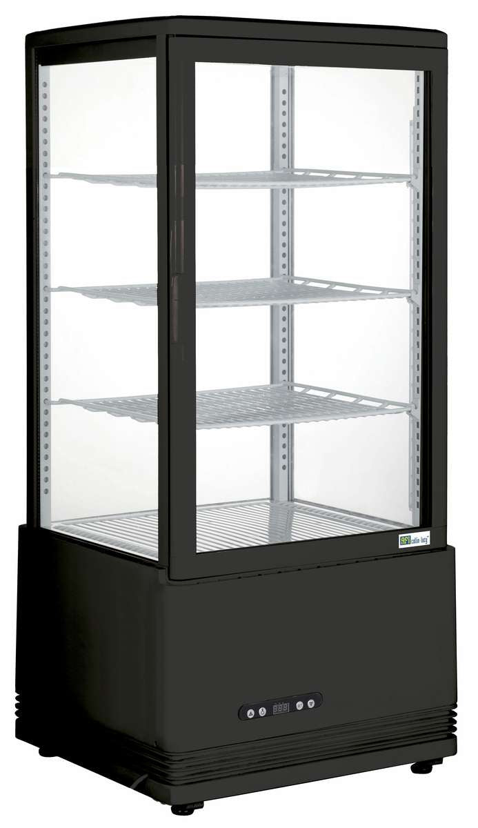 Vitrine à poser 4 faces double vitrées 78 L - Noir