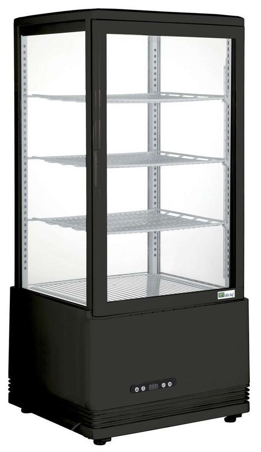 Vitrine à poser 4 faces double vitrées 78 L - Noir