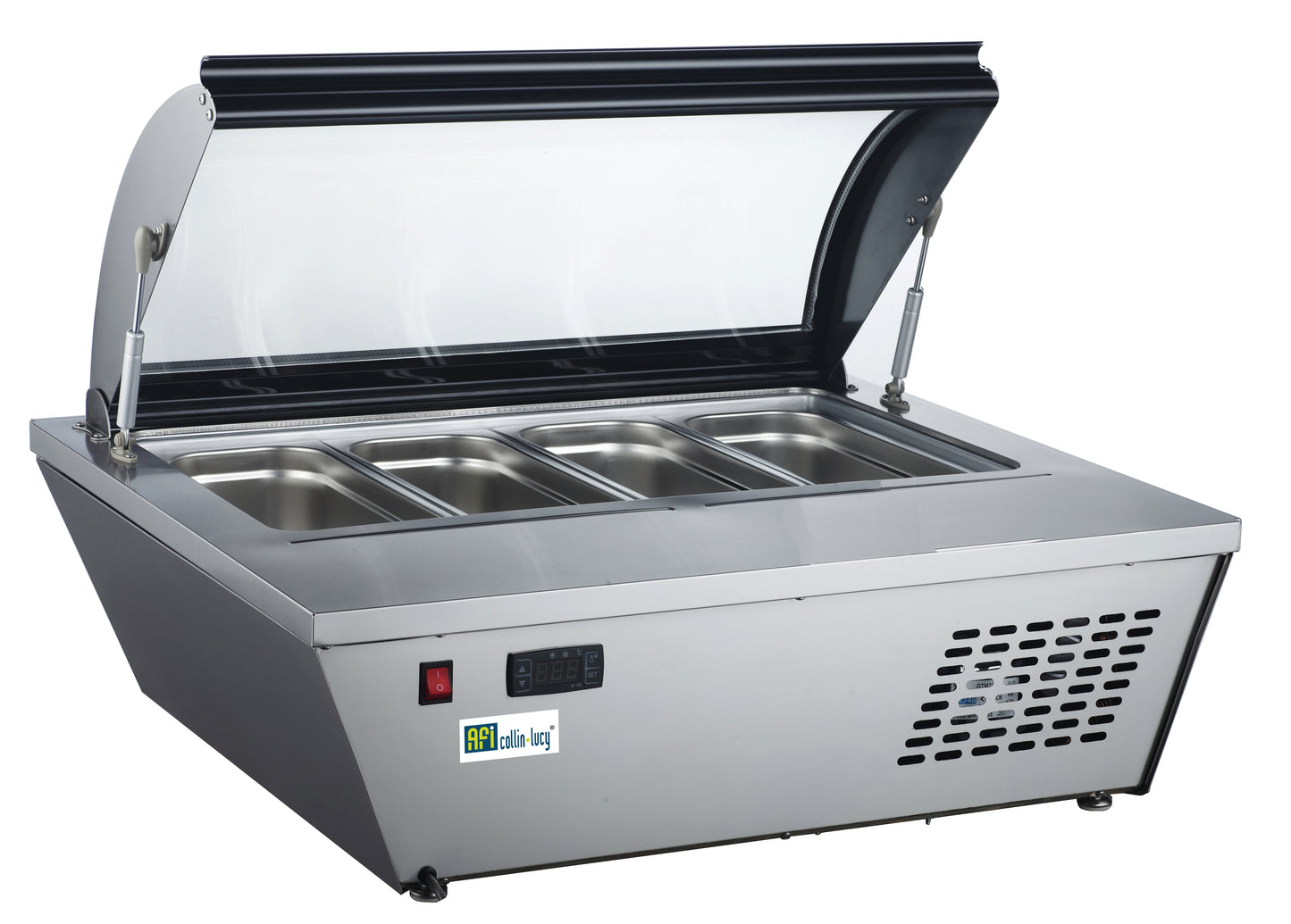 Présentoir à poser négatif 67 L pour crèmes glacées hauteur 356 mm