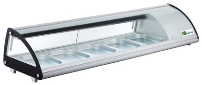 Vitrine à poser portes coulissantes Hauteur 330 mm pour 5 bacs GN 1/2