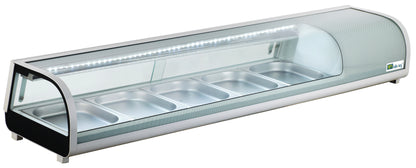 Vitrine à poser portes coulissantes Hauteur 225 mm pour 6 bacs GN 1/3