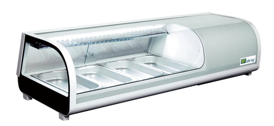 Vitrine à poser portes coulissantes Hauteur 225 mm pour 5 bacs GN 1/2