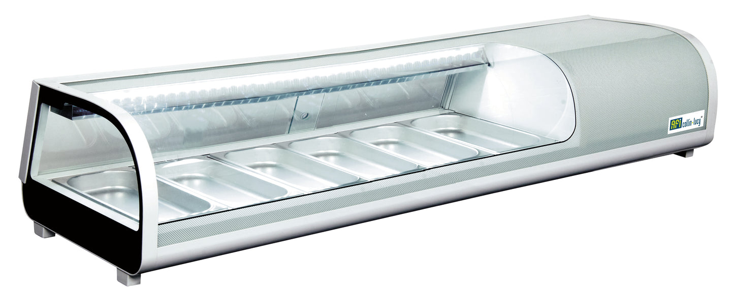 Vitrine à poser portes coulissantes Hauteur 225 mm pour 5 bacs GN 1/3