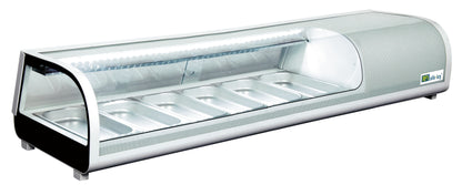 Vitrine à poser portes coulissantes Hauteur 225 mm pour 5 bacs GN 1/3