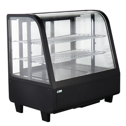 Vitrine réfrigérée à poser service arrière avec double vitrage 4 portes coulissantes bombées 100 L