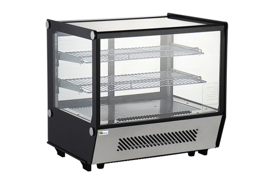 Vitrine réfrigérée à poser service arrière avec double vitrage 4 portes coulissantes droites 120 L