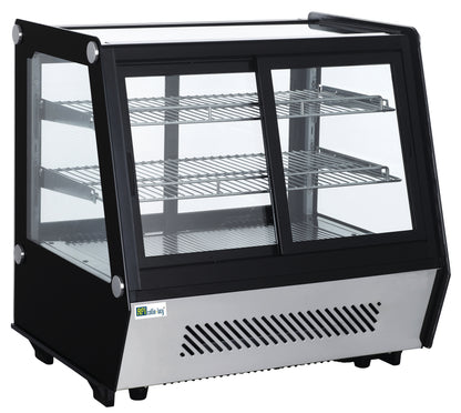 Vitrine réfrigérée à poser service avant et arrière avec double vitrage 4 portes coulissantes droites 125 L