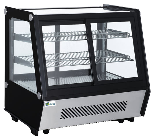 Vitrine réfrigérée à poser service avant et arrière avec double vitrage 4 portes coulissantes droites 125 L